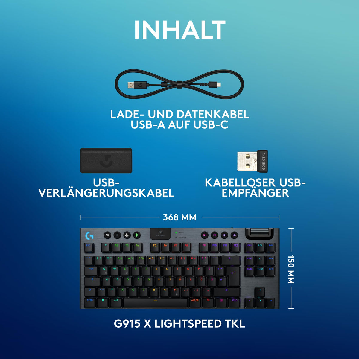 Logitech G G915 X LIGHTSPEED TKL - Wireless, low-profile gaming keyboard - 920-012744