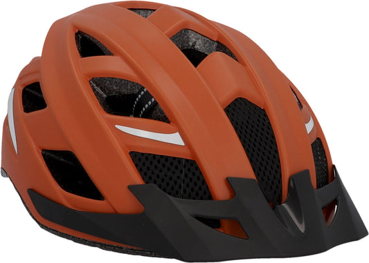 FISCHER Adult Bicycle Helmet, Cycling Helmet, City Helmet Urban Plus Miami, S/M, 52-59cm, orange, with integrated LED rear light - 50627