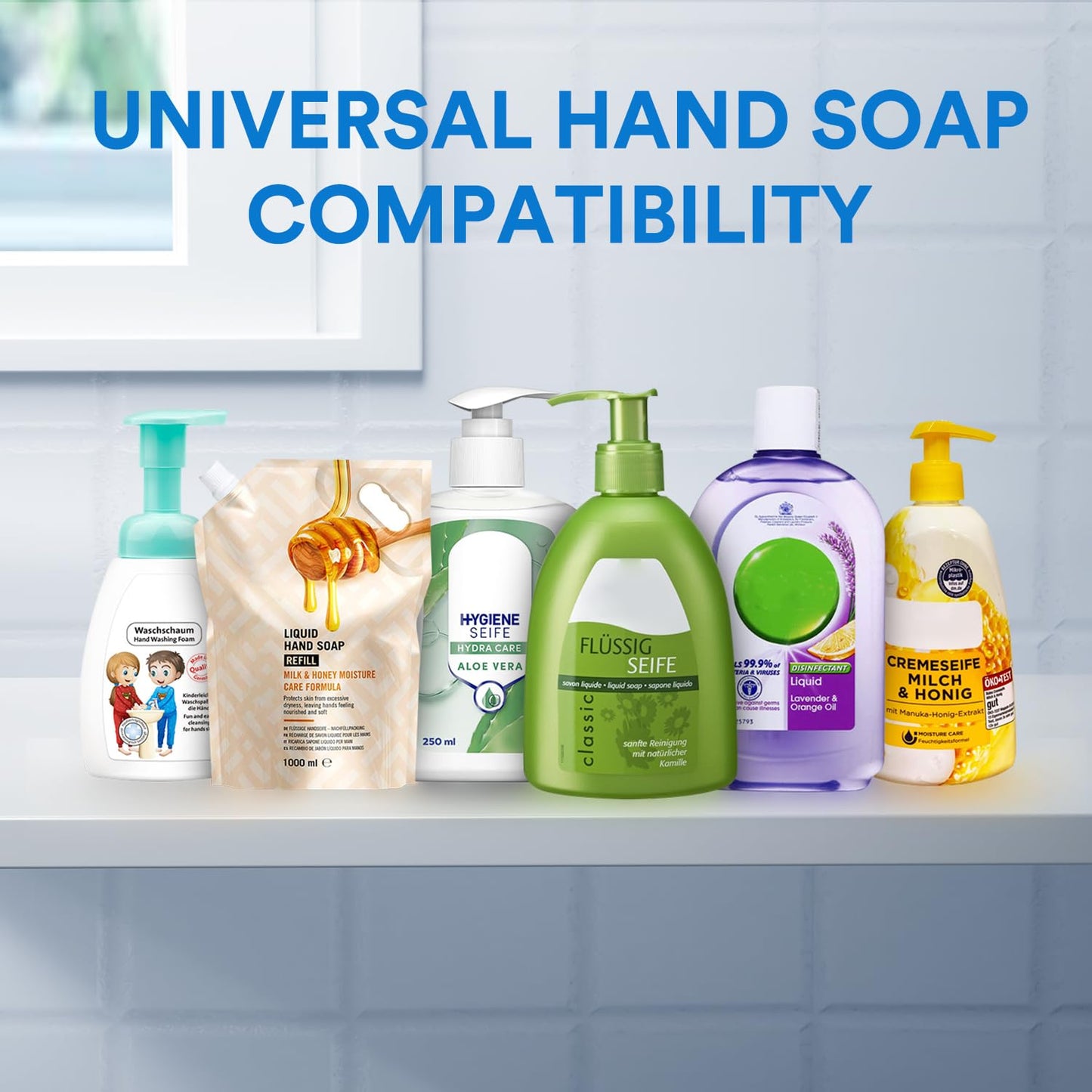 Soap dispenser automatic with digital display, 380 ml electric soap dispenser with sensor, wall mounting, contactless, USB rechargeable IPX5 waterproof for bathroom, kitchen - P18