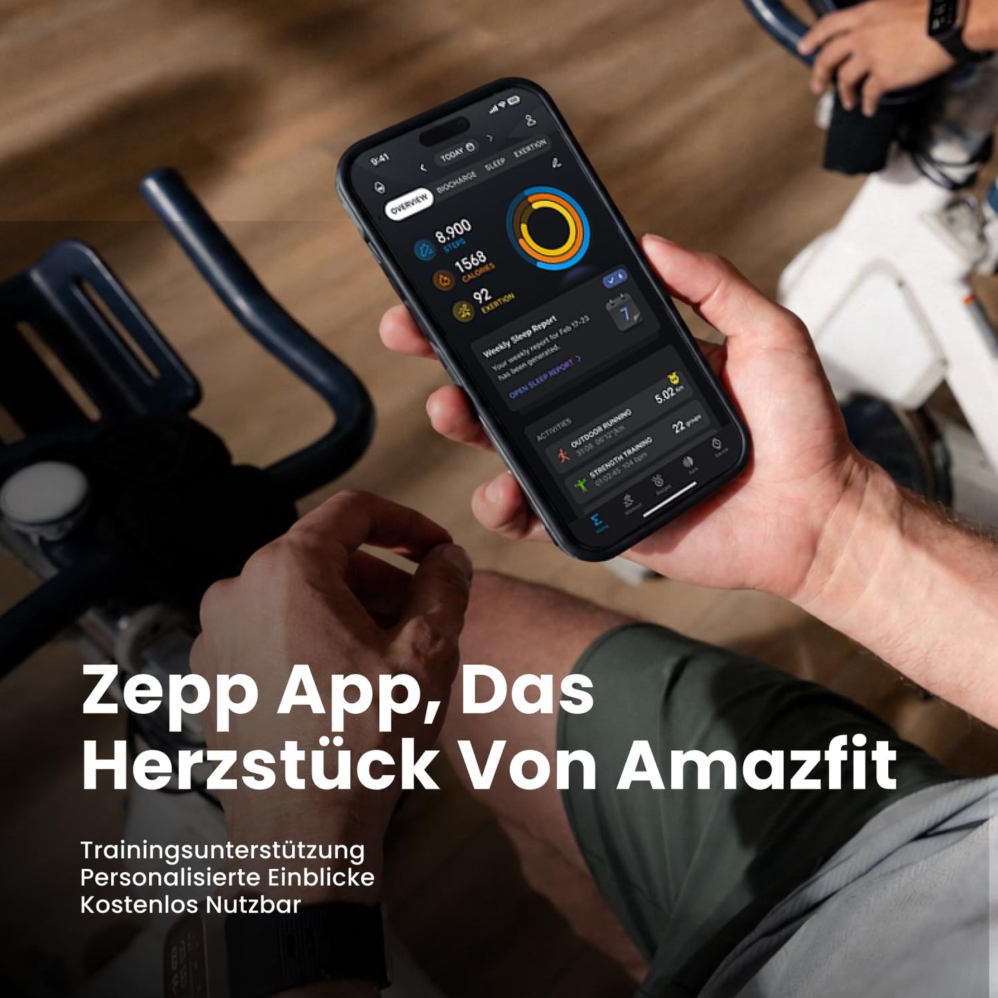 Amazfit Bip Max 50mm Smartwatch, 2.07" AMOLED display, 20 days battery life, GPS, 4GB memory, offline maps, fitness tracker, hybrid training, 150+ sports modes, HYROX mode, 5ATM for Android & iPhone - A2568