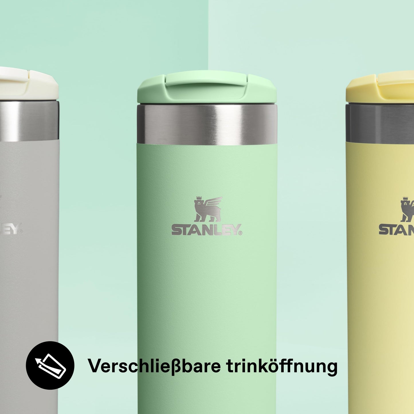Stanley 1913 Aerolight Transit Thermo Mug 0.47L - Keeps Hot for 6 Hours - Dishwasher Safe - Coffee Mug To Go Leak-Proof - Compatible with Common Car Drink Holders - Pistachio - 100000112449