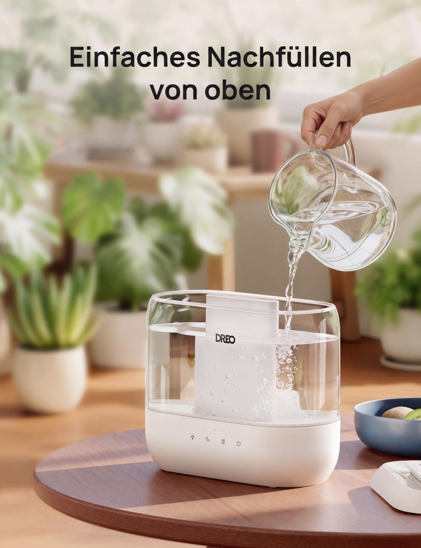 Dreo Humidifier for Bedroom, Top Fill 4L Supersized Cool Mist Humidifier with Oil Diffuser and Night Light, 36H Runtime, Quiet Ultrasonic Humidifier for Baby Nursery and Plants - DR-HHM001