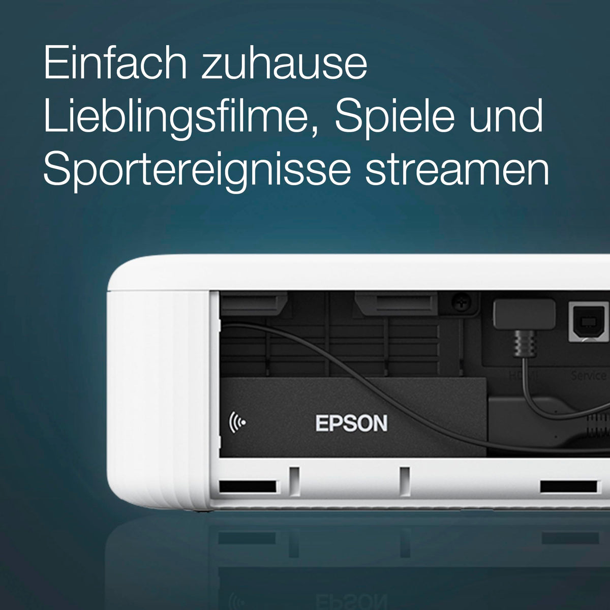 Epson CO-FH02 | Full HD 1080p Smart TV Projector | Android TV | 3LCD | 3,000 ANSI Lumens | 391" Projection Size | Easy Setup | Keystone Correction | HDMI | For Home and Office | White - V11HA85040