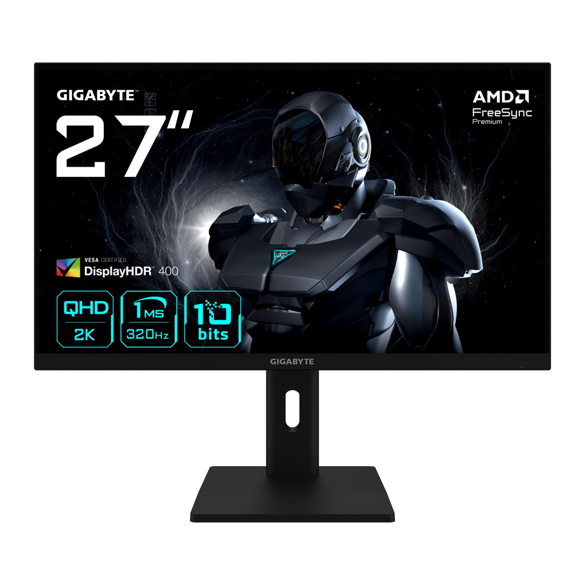 Gigabyte G27Q3 27” 2K QHD Gaming-Monitor - 2560 x 1440, 320Hz, 1ms, 350 cd/m², FreeSync Premium, Display HDR400, HDMI 2.0, DisplayPort 1.4
