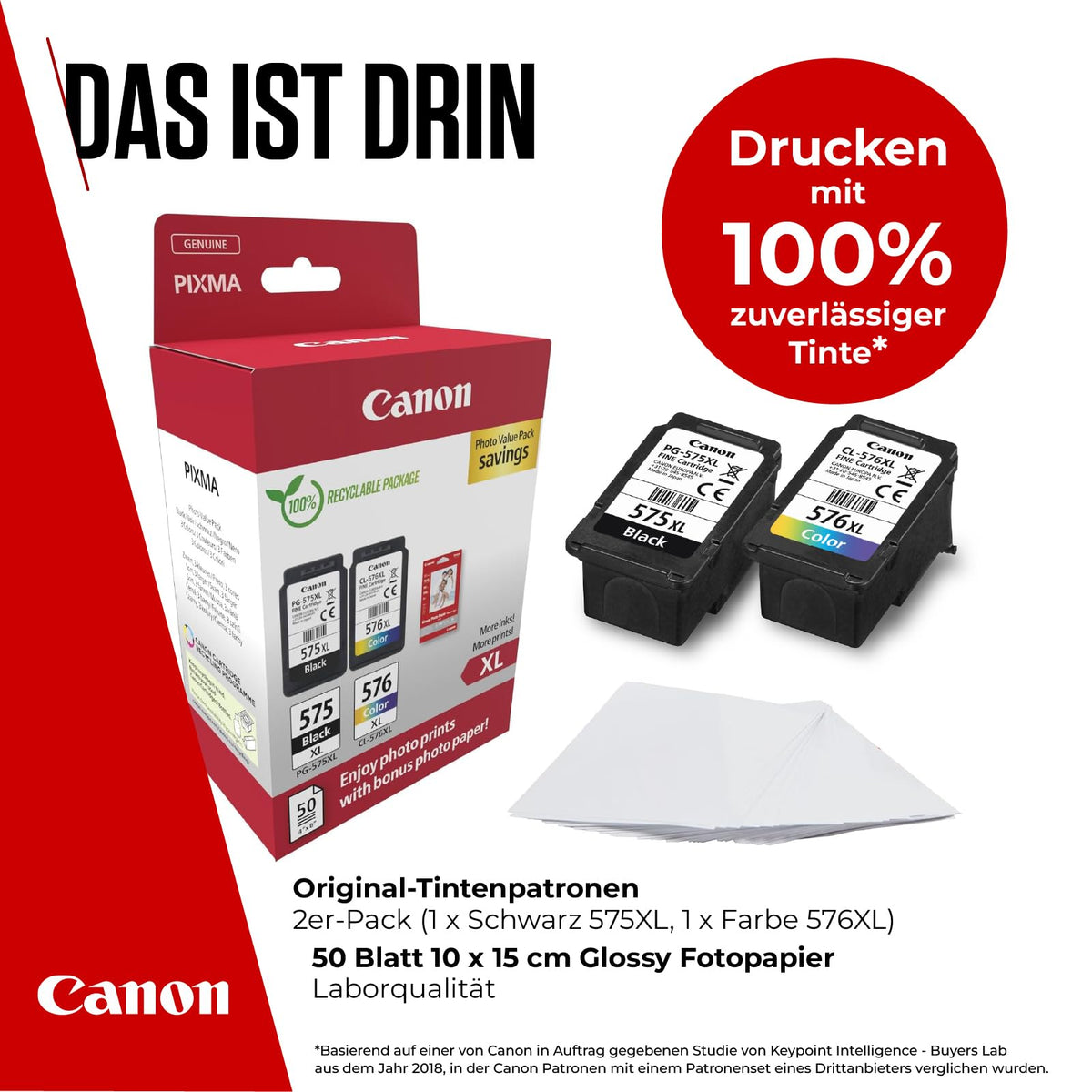 Canon PG-575XL + CL-576XL FINE Cartușe de imprimantă originale XL + Hârtie foto - 5437C006