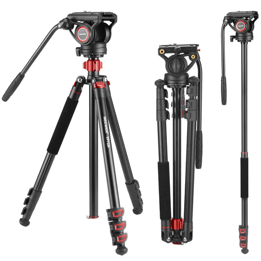 NEEWER 72" fluid head video monopod, quick release plate compatible with DJI RS Gimbal, 360° panning and +90°/-70° tilt for DSLR camera camcorder, maximum load 8kg, TP72A