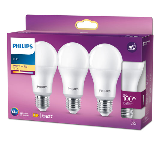 Philips LED Classic E27 3-Pack (929002026563)