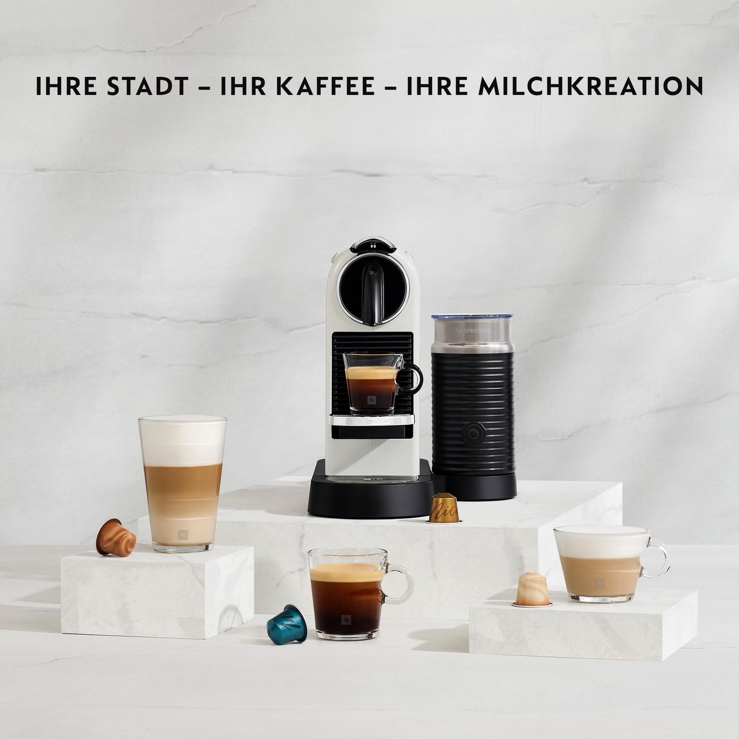 De'Longhi Nespresso Citiz EN267.WAE coffee machine with milk frother, energy saving function, black - EN267.BAE