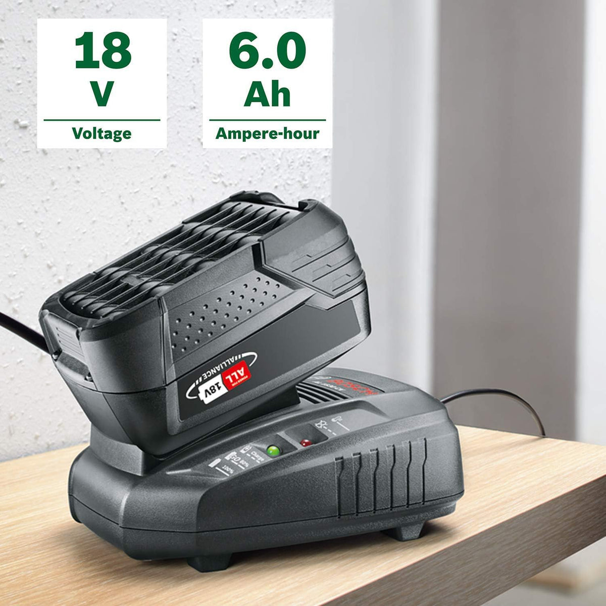 Bosch Akku Pack PBA 18V 6,0Ah W-C (sistem de 18 volți, acumulator de 6,0Ah, în cutie) - 1600A00DD7