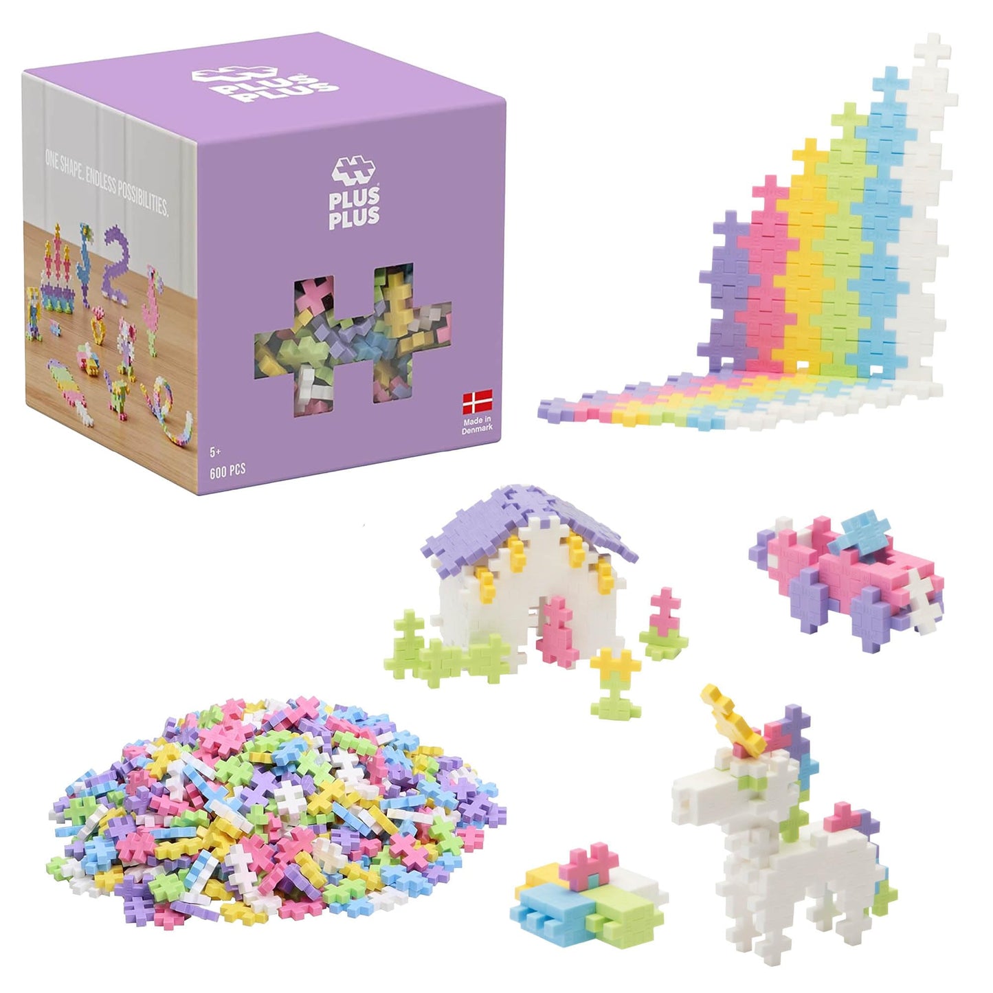 Plus-Plus Mini Pastel 600 pieces, creative building block construction toy child 52132 - 03312