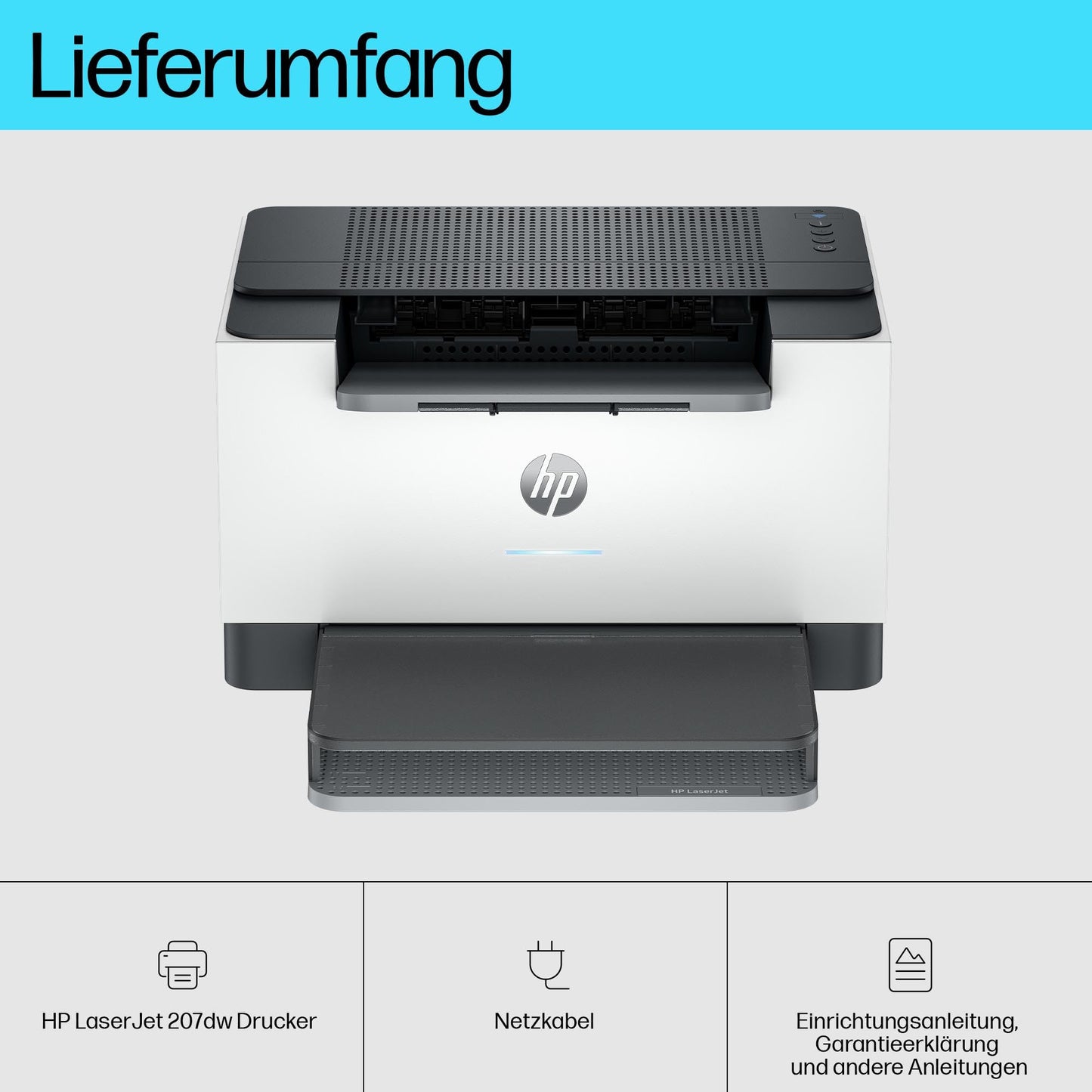 HP LaserJet M207dw laser printer black and white, fast double-sided printing, dual-band Wi-Fi, USB, LAN, smart app, LED control panel - 8J9K9F#B19