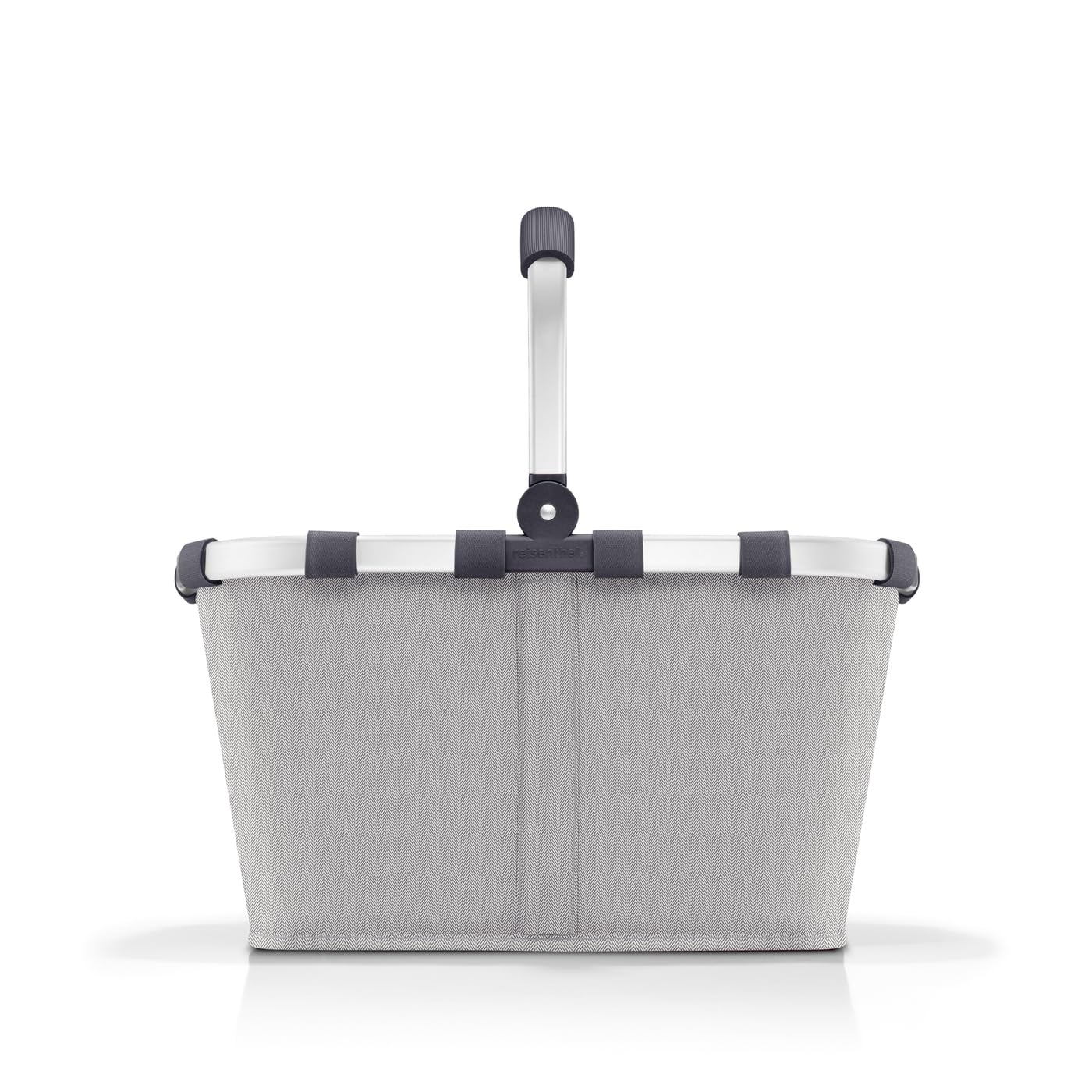 Reisenthel carrybag herringbone gray – Stable shopping basket with lots of storage space and practical inner pocket – Elegant and water-repellent design - BK7074