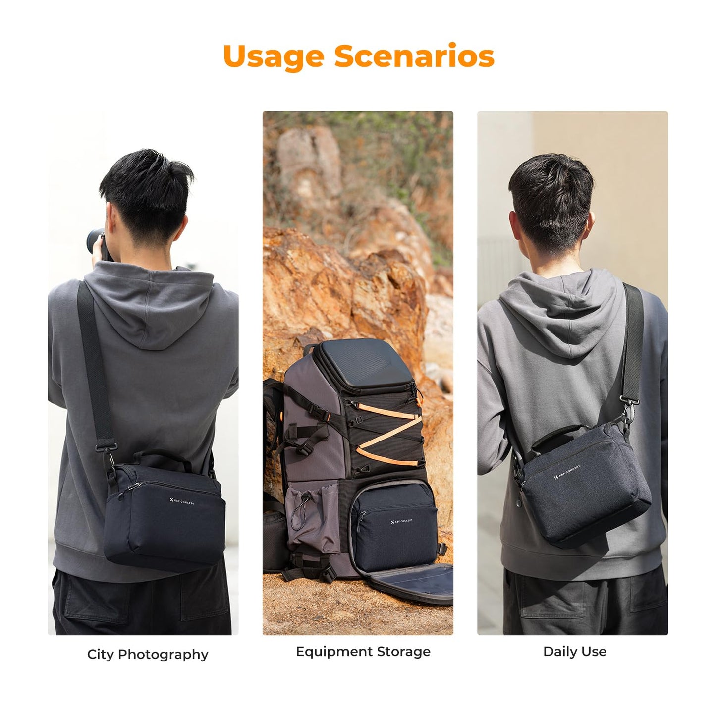 K&F CONCEPT camera backpack camera bag, SLR bags shoulder bag, camera bag liner bag, photo bag for photographers, suitable for everyday use, deep blue - JPKF13.179V1US