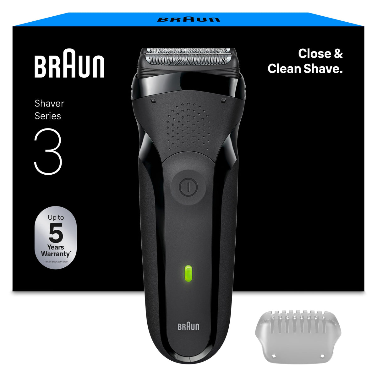 Braun Aparat de ras bărbați electric Series 3, aparat de ras, 300s, gri