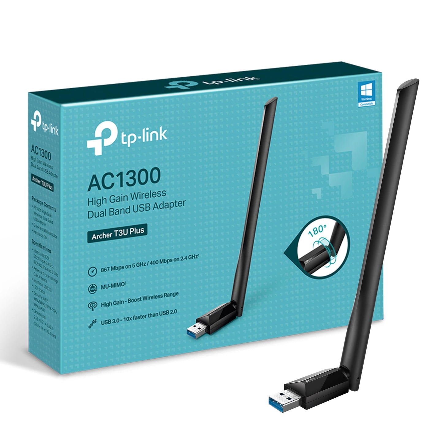 TP-Link Archer T3U Plus AC1300 High Gain USB WLAN Stick Adapter with - ARCHER