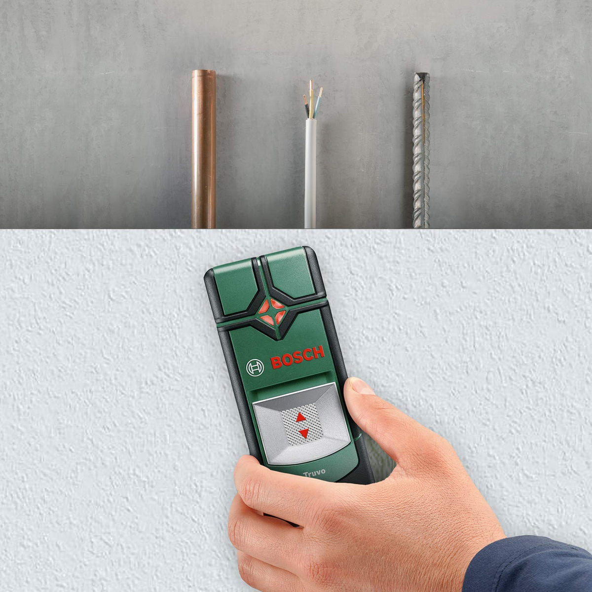 Bosch Home and Garden Bosch Truvo Detection Device (for metal & live wires with a detection depth of 70/50 mm; Package contents: Truvo, 3x AAA batteries, in a box) - 0603681201