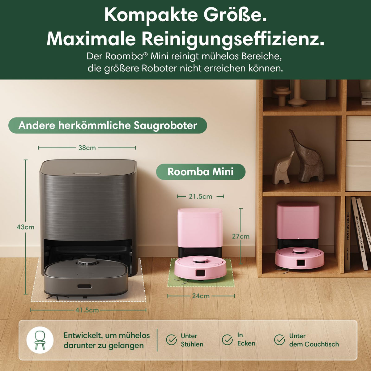 iRobot Roomba Mini aspirator robot cu funcție de ștergere, bază AutoEmpty, LiDAR - F155640