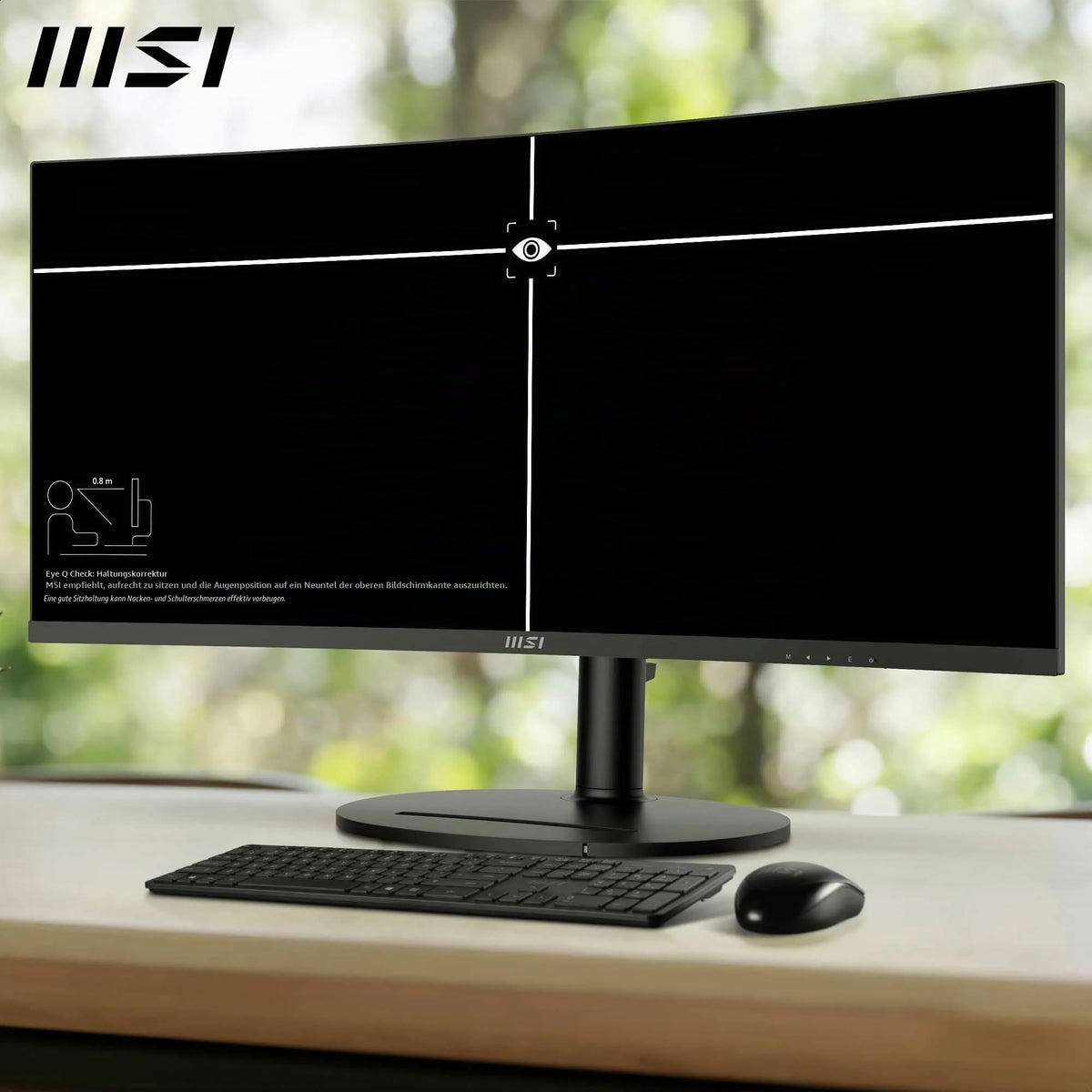 MSI Modern MD342CQP PC Monitor 34 Inch UWQHD Curved 1500R – VA Display 3440 x 1440, KVM, PiP/PBP, Wide Color Spectrum, Eye Comfort, Integrated Speakers, 3-Axis Adjustable – HDMI 2.0b, DP