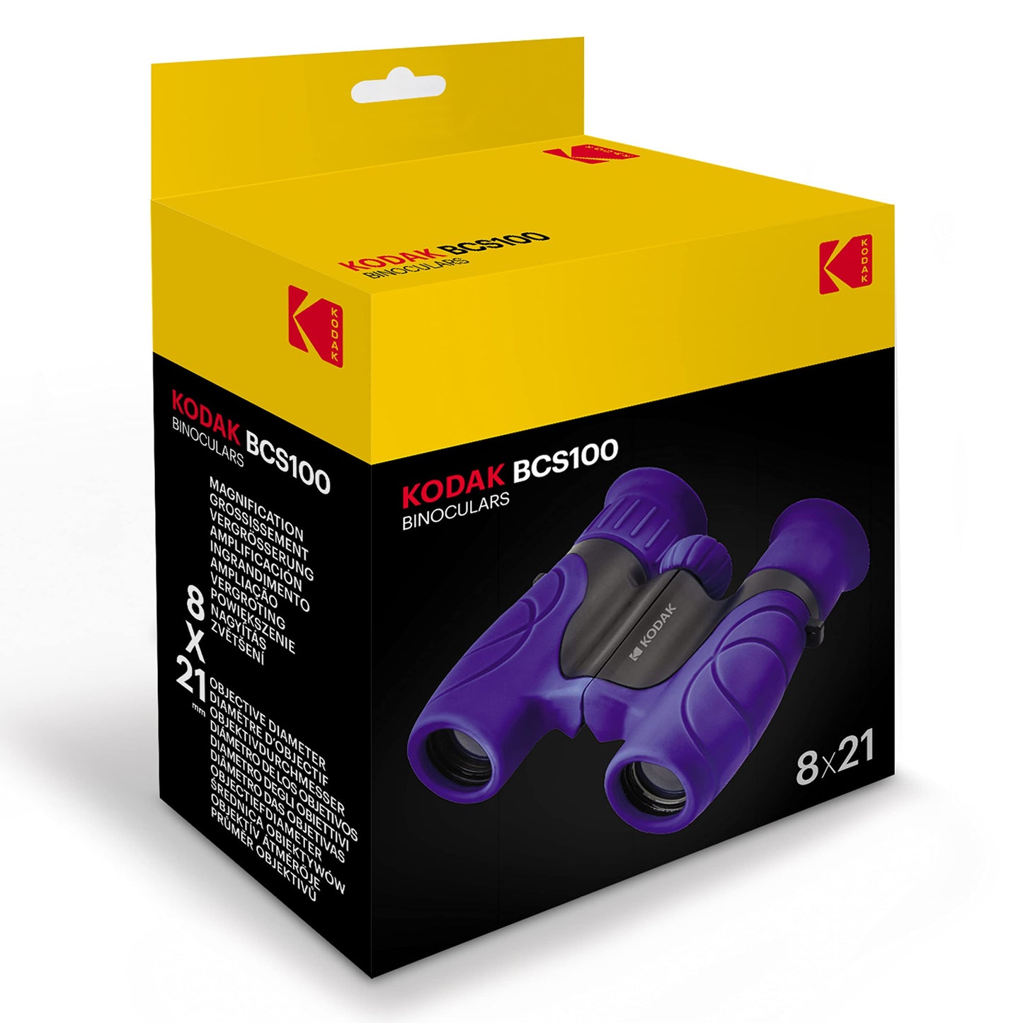 KODAK Binoculars for Children BCS100 - Compact Binocular Binoculars for Children, with Soft Rubber, Ergonomic, with Carrying Strap and Carrying Case, 8x Zoom - Blue - 3760265542574