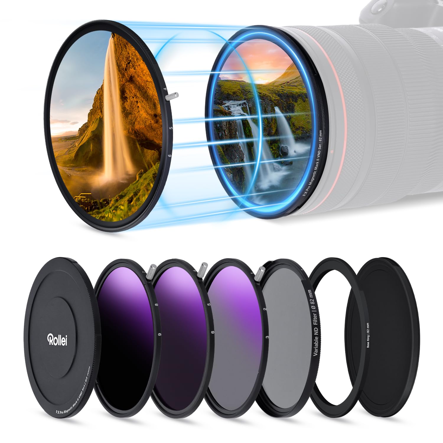 Rollei F:X Pro Magnetic Mark II VND Set 82mm round filter set ND2-ND500 - 26904