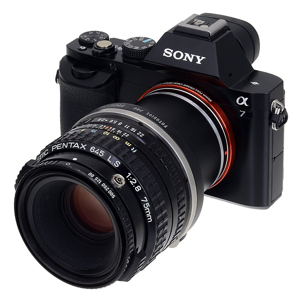 Fotodiox Pro Lens Mount Adapter Compatible with Pentax 645 Lenses on Sony E-Mount Cameras - P645-NEX-P
