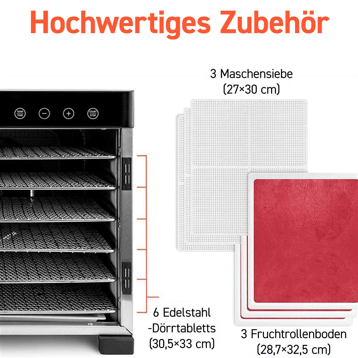 Cosori Dörrautomat din oțel inoxidabil, Dehidrator de alimente, 650W, temporizator de 48 ore - CP267-FD