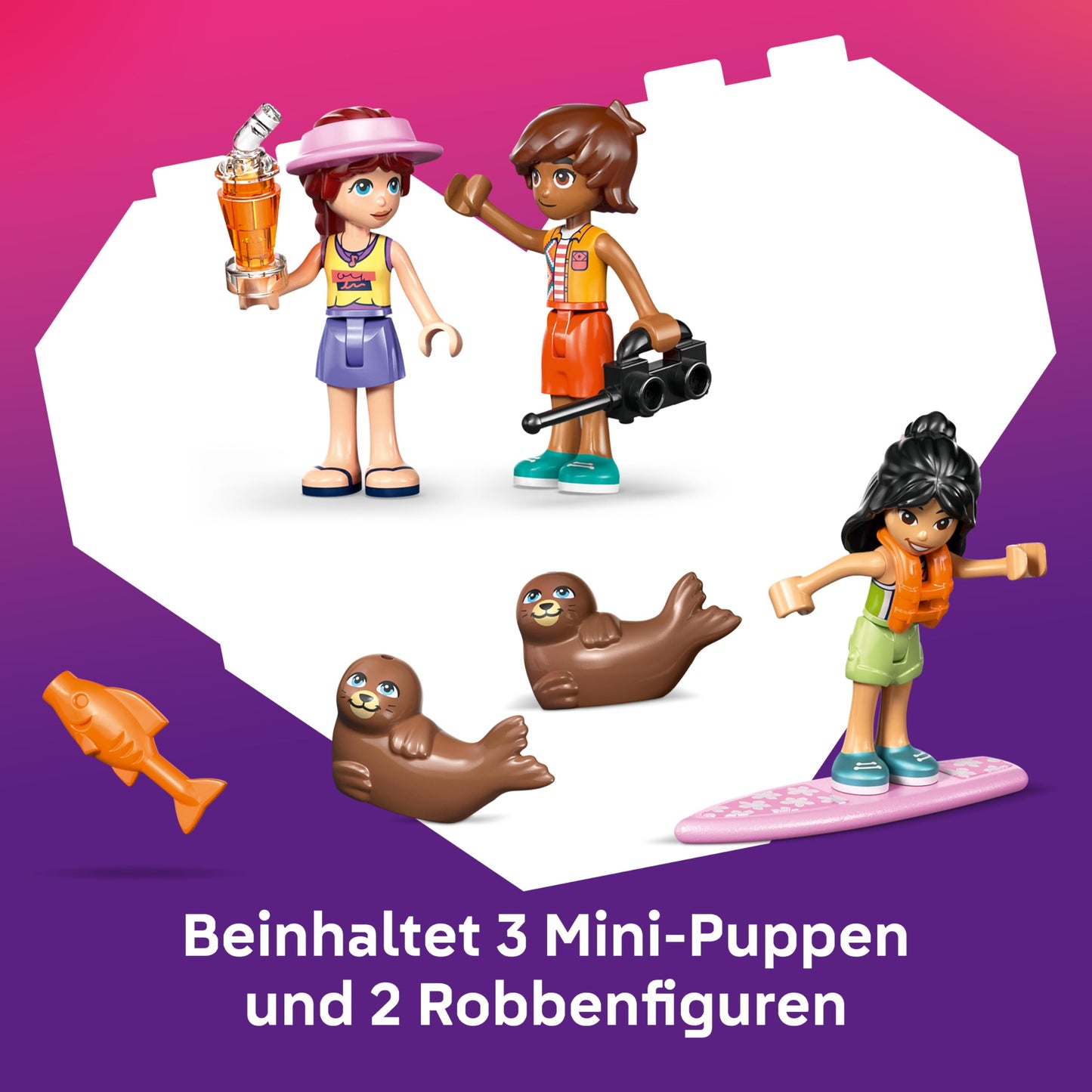 LEGO Friends beach house with seals - miniature playset with 3 mini dolls, 2 sea animal figures and accessories including surfboard and kayak - birthday gift for girls aged 7 and over - 42699