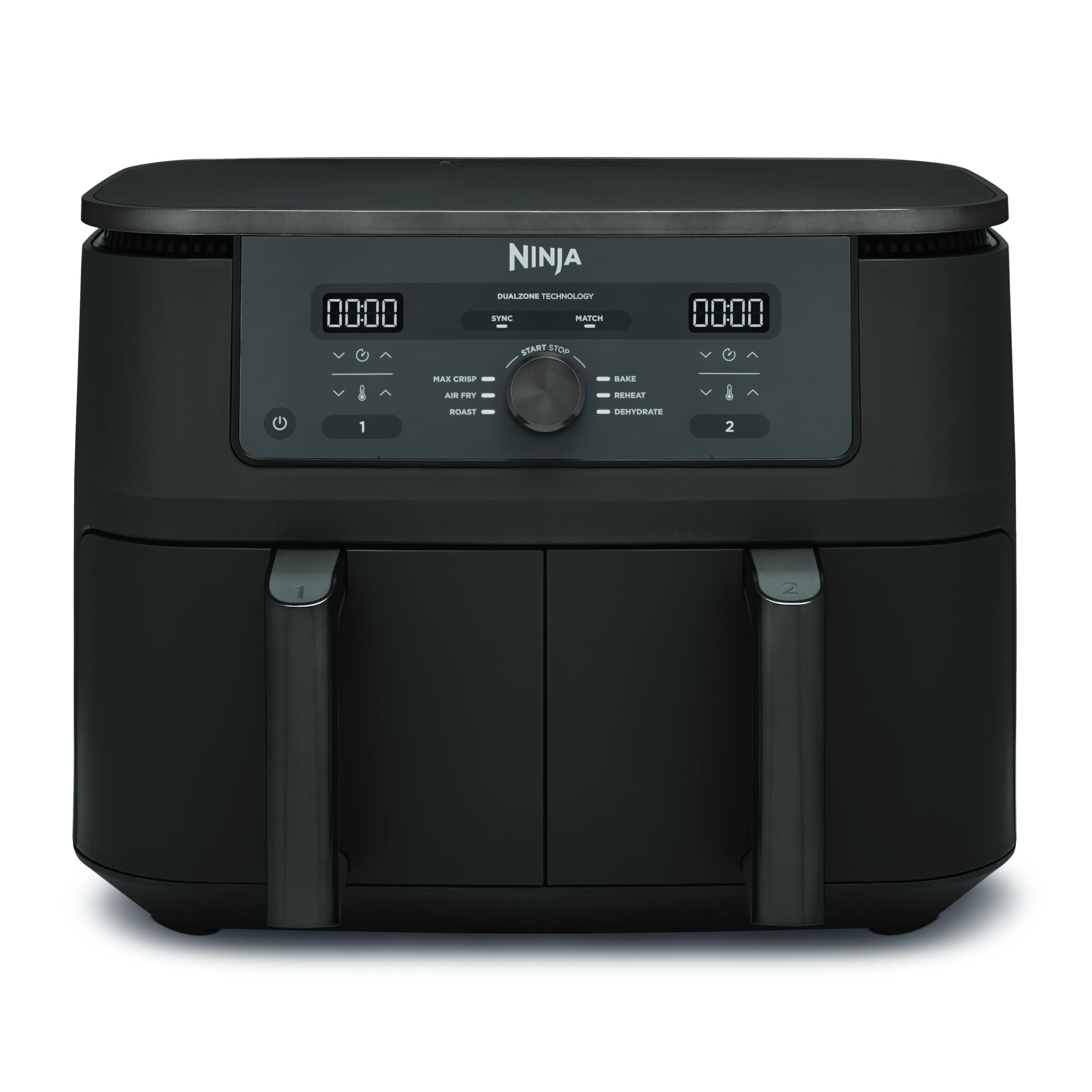 Ninja Air Fryer MAX Dual Zone, 2 Drawer, 9.5L, 6-in-1, Cooking without Oil, Air Fry, Max Crisp, Roasting, Baking, Reheating, Dehydrating, Dishwasher Safe Non-Stick Baskets, Onyx Black DZ400EUBK