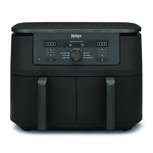 Ninja Air Fryer MAX Dual Zone, 2 Drawer, 9.5L, 6-in-1, Cooking without Oil, Air Fry, Max Crisp, Roasting, Baking, Reheating, Dehydrating, Dishwasher Safe Non-Stick Baskets, Onyx Black DZ400EUBK