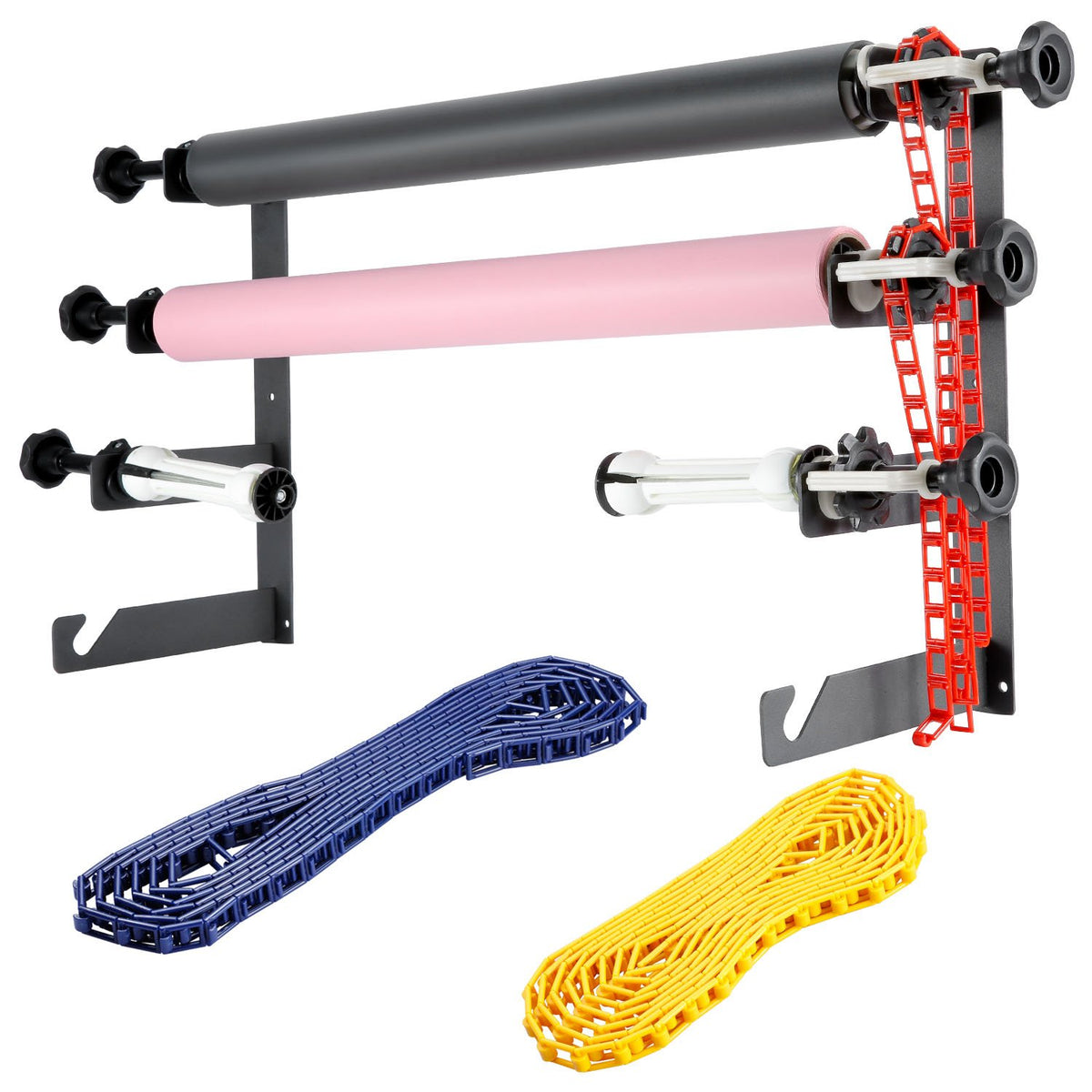 NEEWER Fotografie 4 Role Montare pe Perete Sistem de Suport Manual pentru Fundal cu 2 x Cârlige Patru, 8 x Bară Extensibilă, 4 x Lanț, Capacitate de Încărcare pe Rolă: 22lb/10kg - ST-MBF4