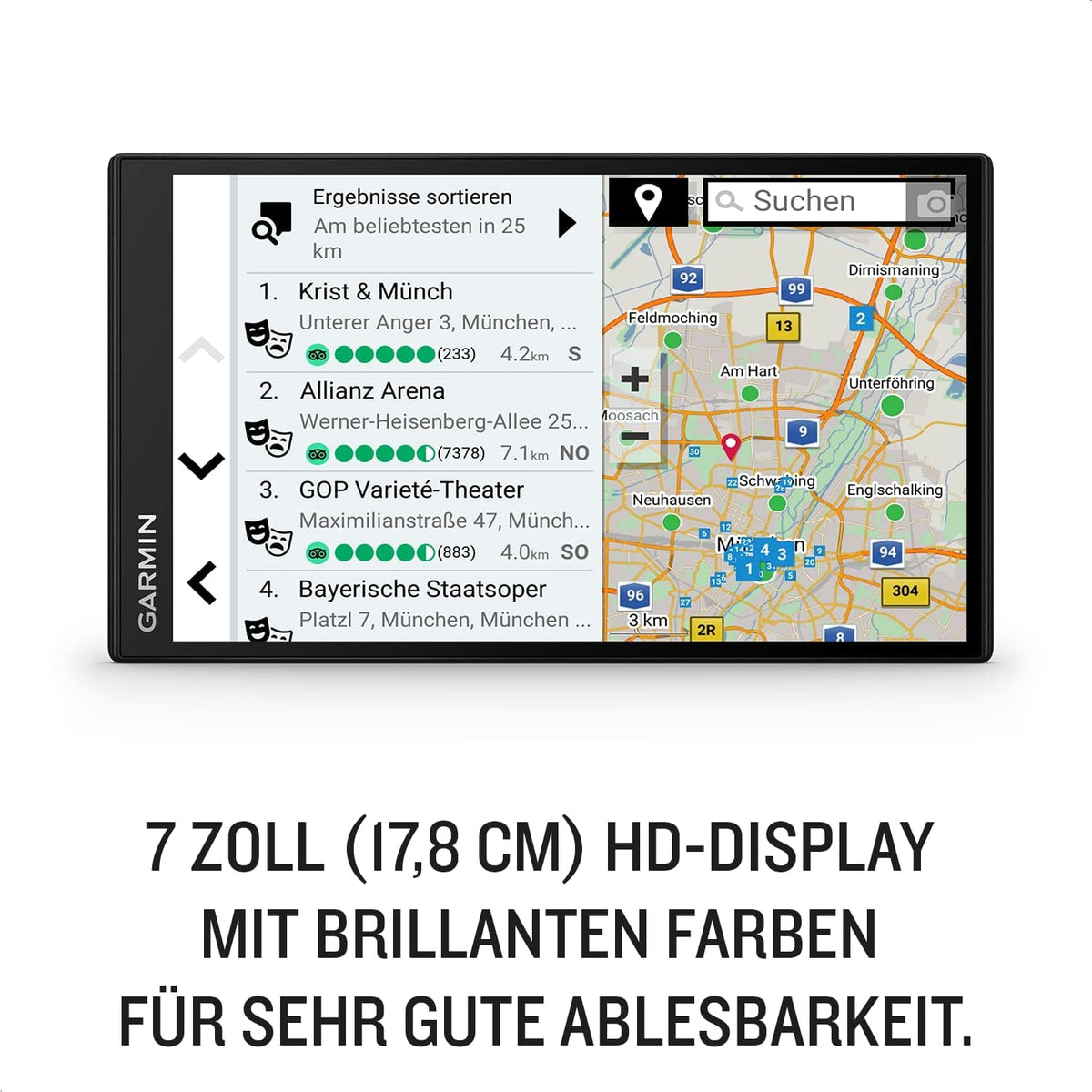 Garmin DriveSmart 76 MT-S – Navigation device with a large 7-inch (17.8 cm) HD display, 3D European maps with environmental zones, real-time traffic information via the Garmin Drive App, voice and driver assistance. - 010-02470-10