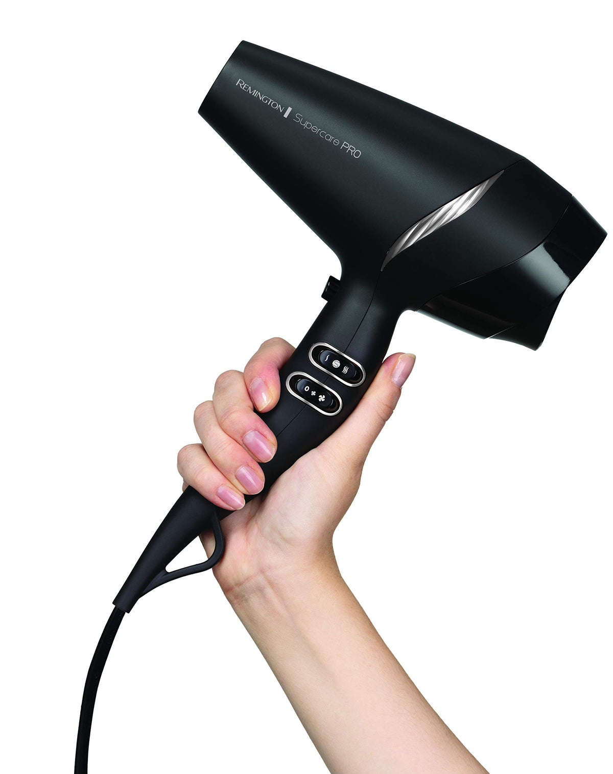 Remington Hair Dryer Professional Ions [powerful & side professional control] SupercarePro Technology (2200W, 130km/h, 3 styling attachments, durable hairdresser AC motor) AC7250 [Amazon Exclusive] - 45719560100