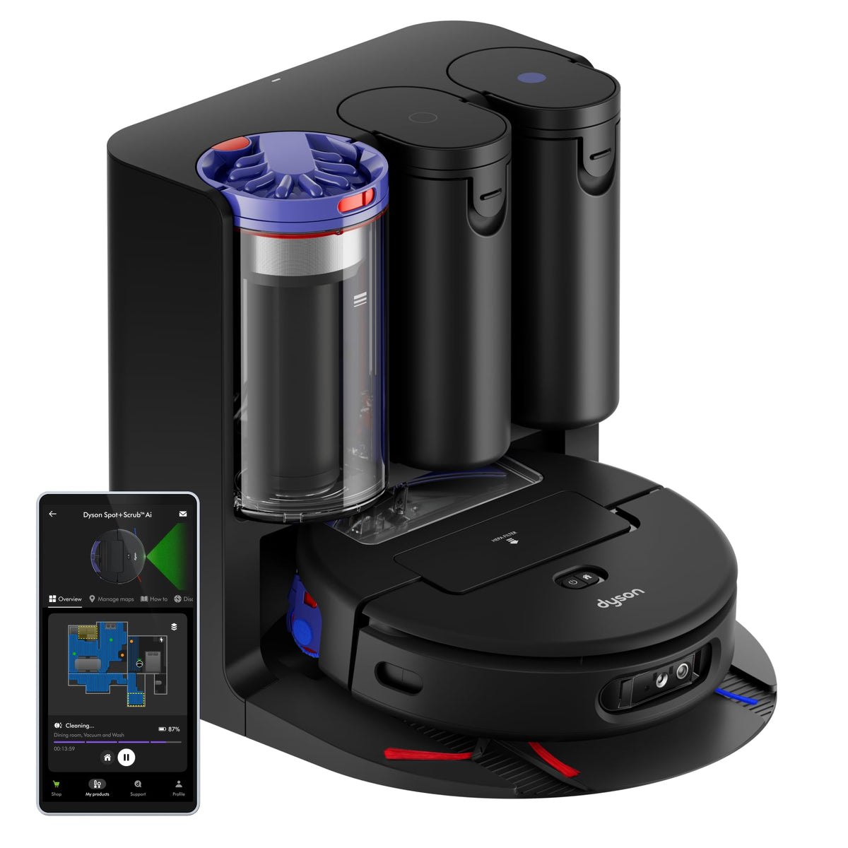 Aspirator robot Dyson Spot+Scrub™ AI, auto-golire, rolă umedă - RB05-AA
