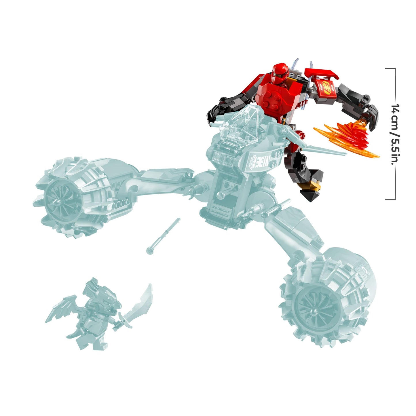 LEGO NINJAGO Kai's Storm Rider Mech - Flying Motorcycle Toy with 3 Minifigures - Mech with Movable Head, Arms and Legs - Building Toy - Gift for Boys & Girls from 7 Years 71830