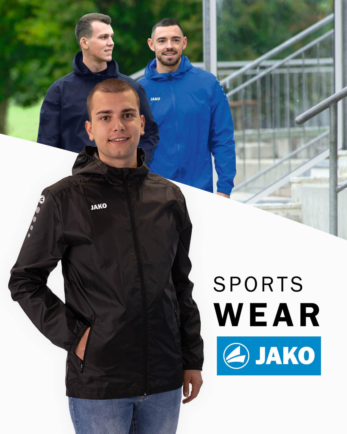 JAKO Unisex Allwetterjacke Team 2.0, negru, M - 7402