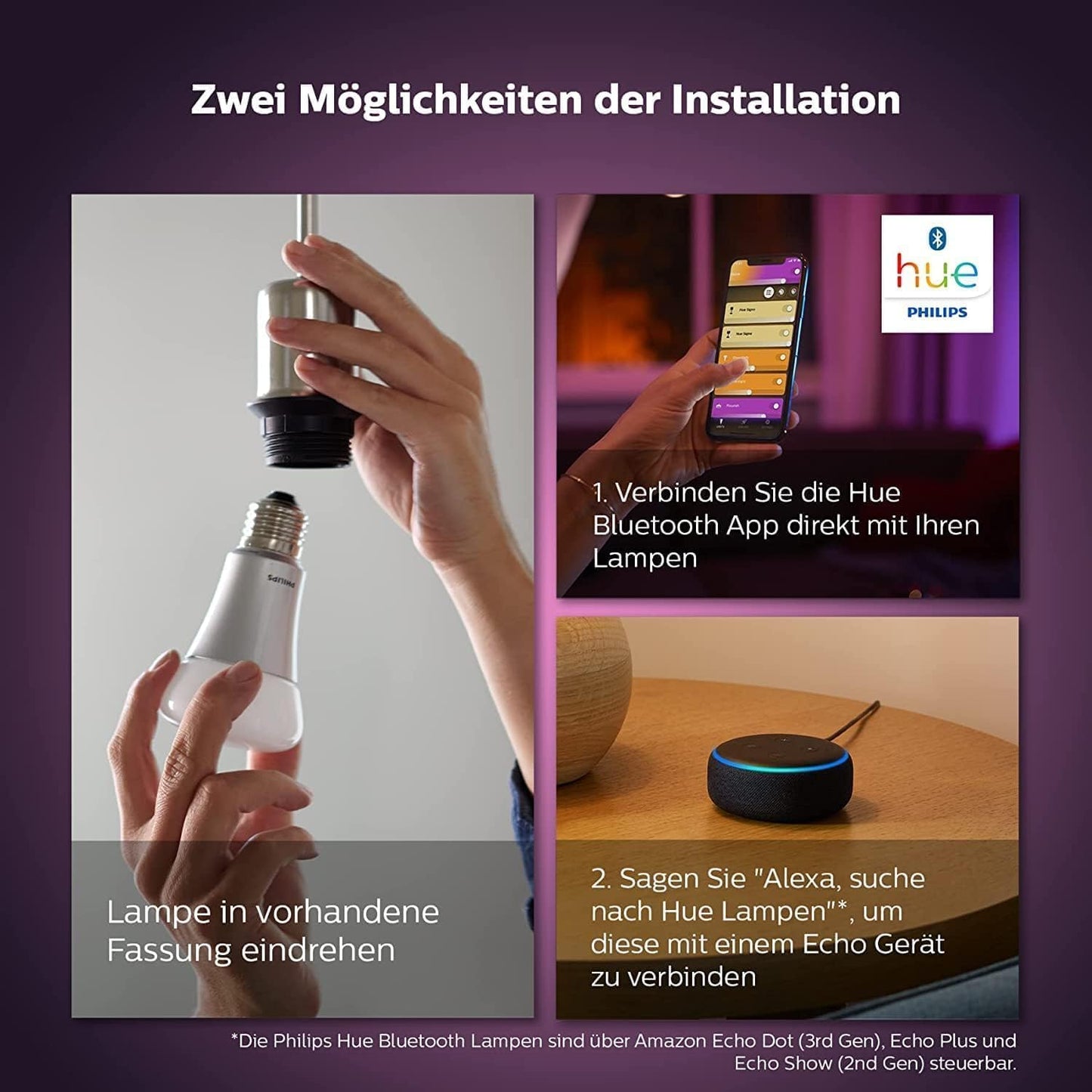 Philips Hue White & Color Ambiance GU10 LED spot pack of 3 (350 lm), dimmable LED lamps for the Hue lighting system with 16 million colors, smart light control via voice and app - 929001953115