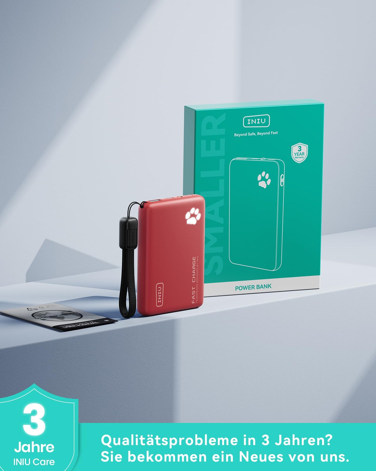 INIU Power Bank, 45W 10000mAh Power Bank Lightest and Small But Strong (USB C In & Out), PD3.0 External Mobile Phone Batteries with Flashlight, Compatible with iPhone 17 16 15 Pro Max Mini Samsung S24 S23, Red - P41