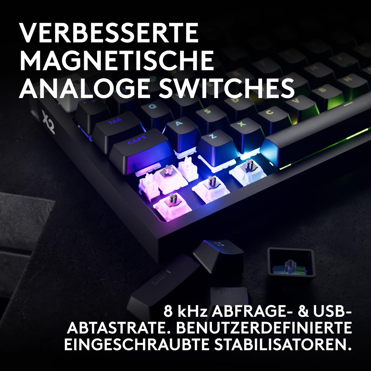 Logitech G PRO X2 Rapid Wired Gaming Keyboard, DEU QWERTZ - Black - 920-014078