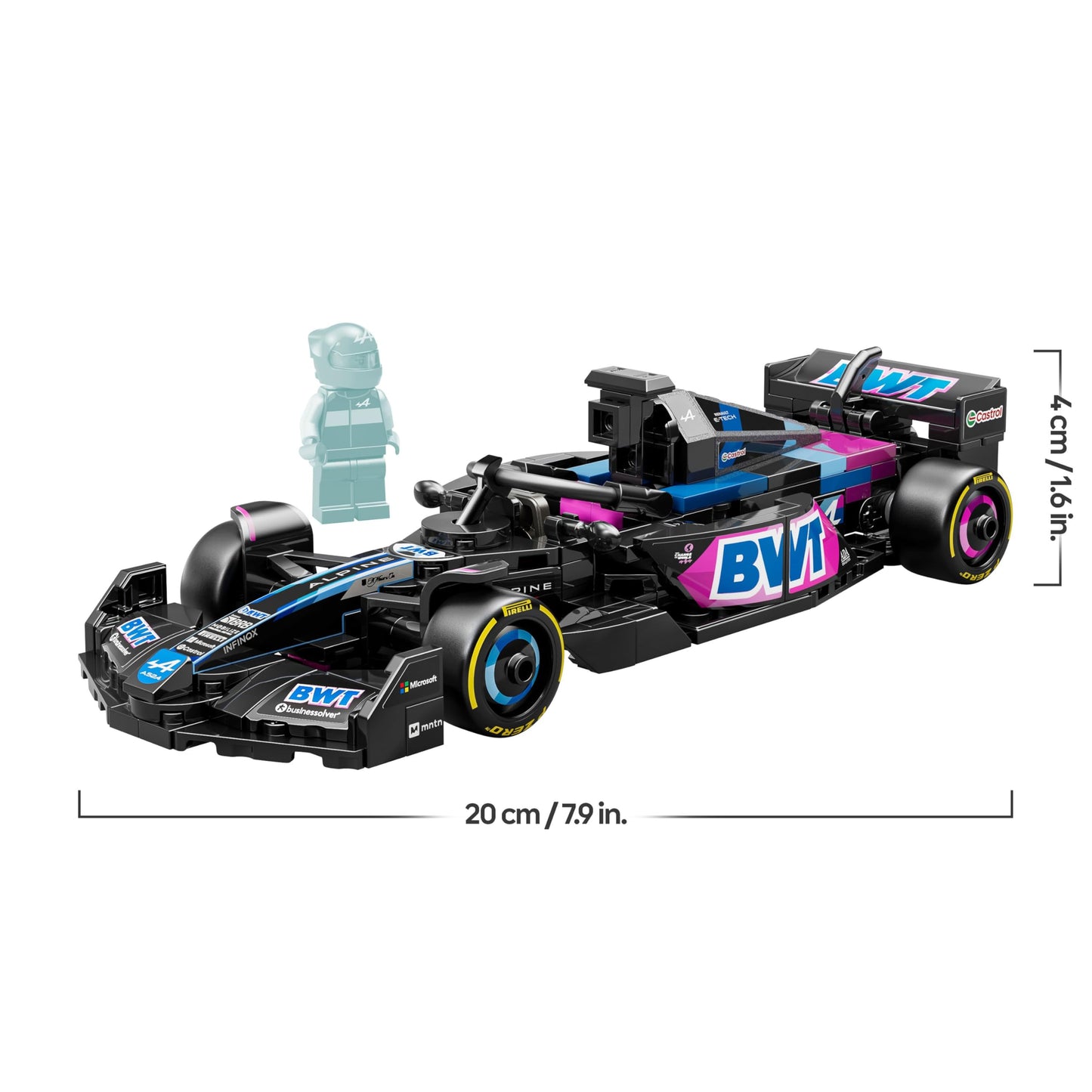 LEGO Speed Champions BWT Alpine F1 Team A524 racing car - toy with Formula 1 minifigure to collect - gift for boys and girls aged 10 and over and adult motorsport fans 77248