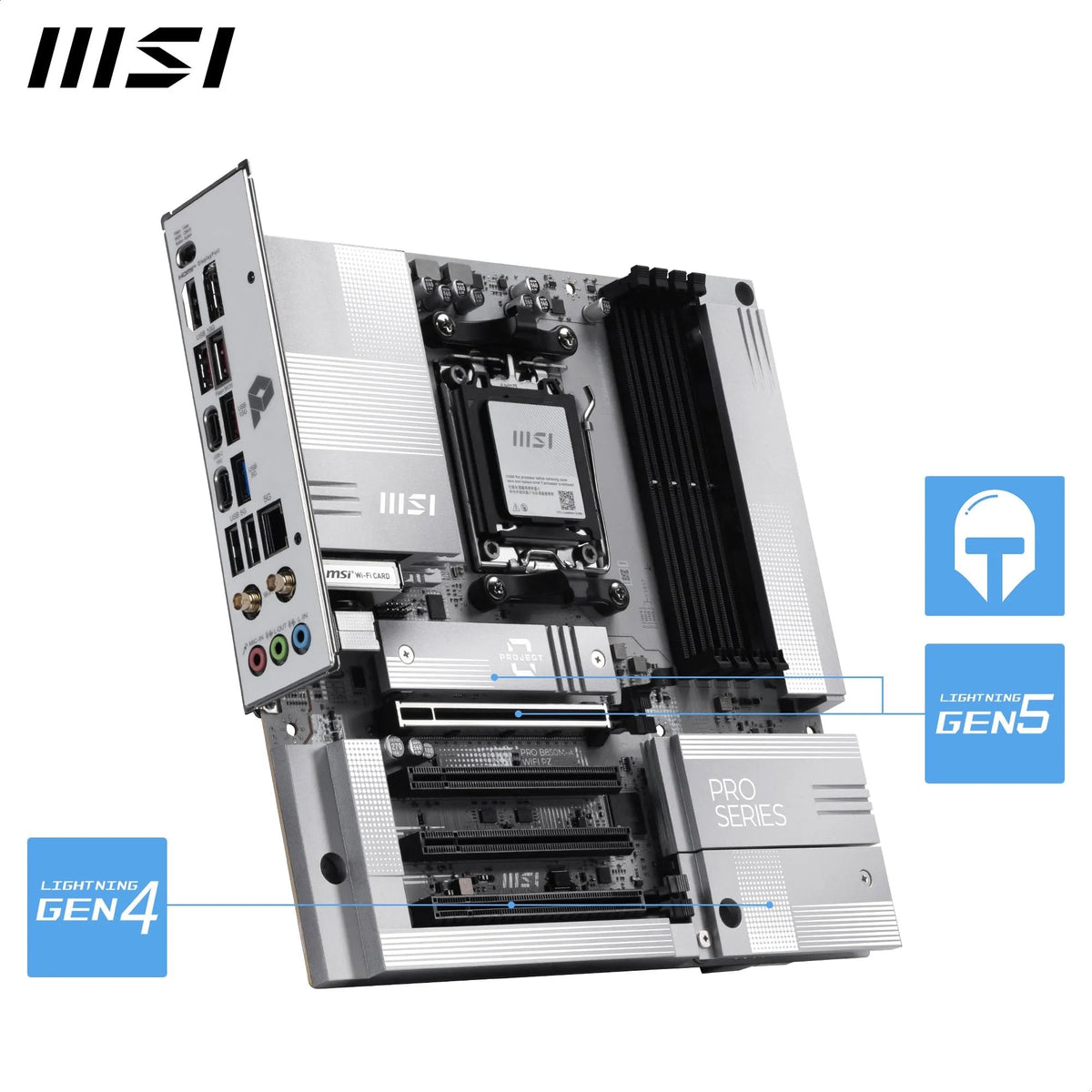 MSI PRO B850M-A WiFi PZ - AM5 Back-Connect mATX Mainboard - 7E78-001R