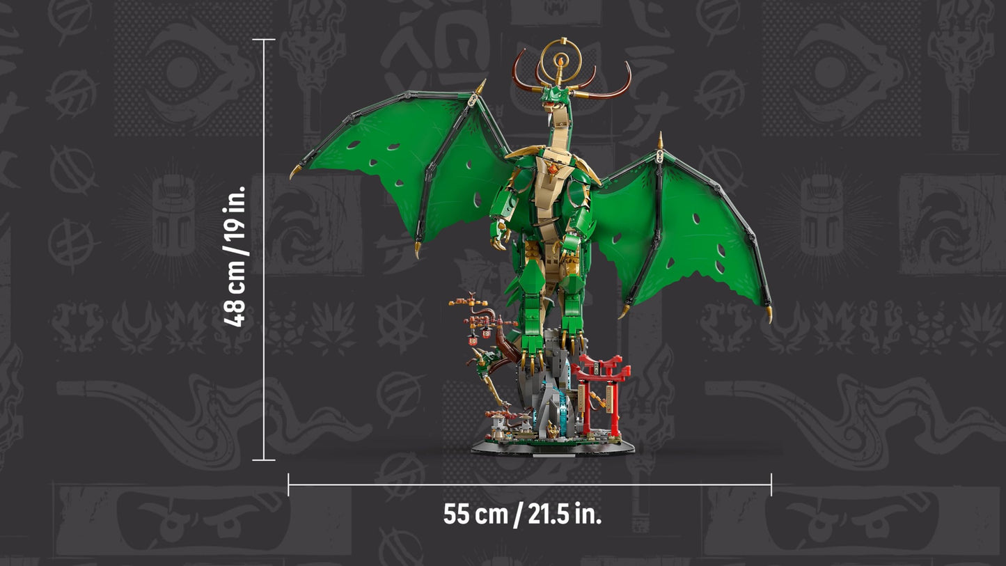 LEGO NINJAGO Guardian Dragon Building Set - With Dragon Figure, Master Wu Minifigure & Stand - Building Playset for Boys Ages 14+ & Teenagers 71847