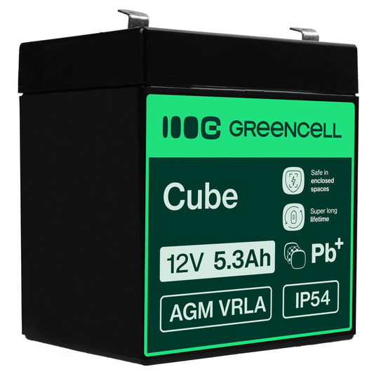 Green Cell AGM 12V 5.3Ah battery VRLA lead battery lead battery replacement battery gel battery battery cycle-proof unmanned UPS UPS emergency power UPS system UPS system - AGM45