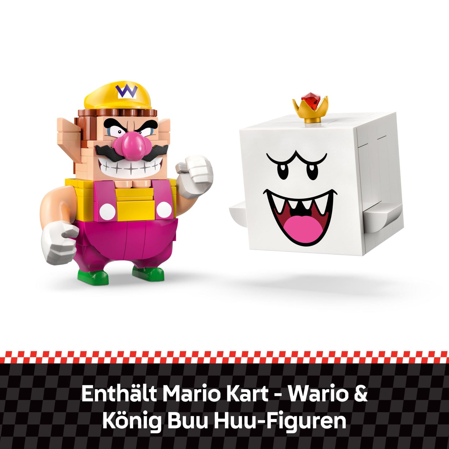 LEGO Super Mario: Mario Kart - Wario & King Buu Huu - Interactive toy with 2 cars and 2 figures for playing and displaying - Gaming gift for boys and girls aged 8 and up - 72038