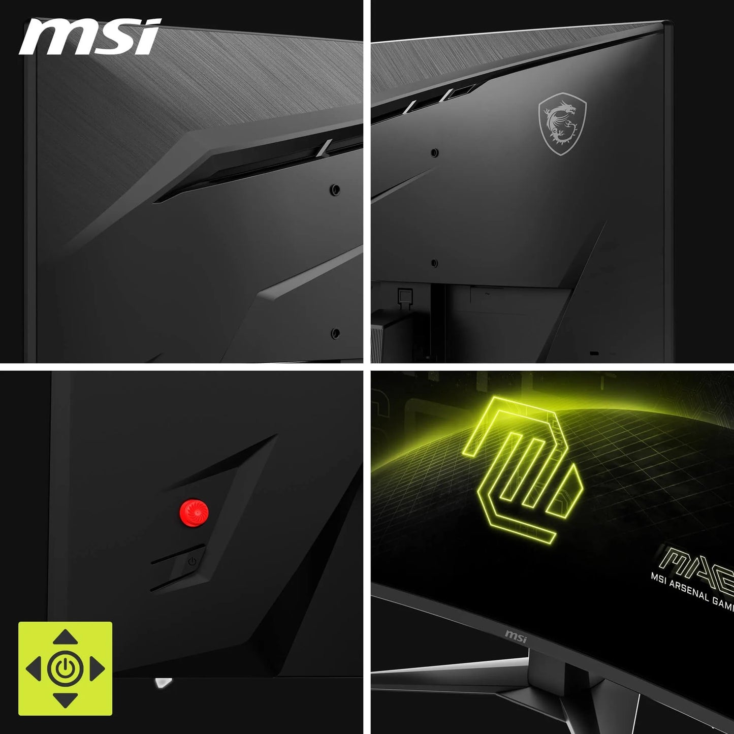 MSI MAG 242CA 24" FHD Gaming Monitor with 1500R Curvature, 1920 x 1080 VA, 180 Hz, 1 ms, HDR Ready, Eye Care, HDMI 2.0b, DP 1.2a, Frameless, Tilt Adjustable, VESA Mount, Black - 4711377389501