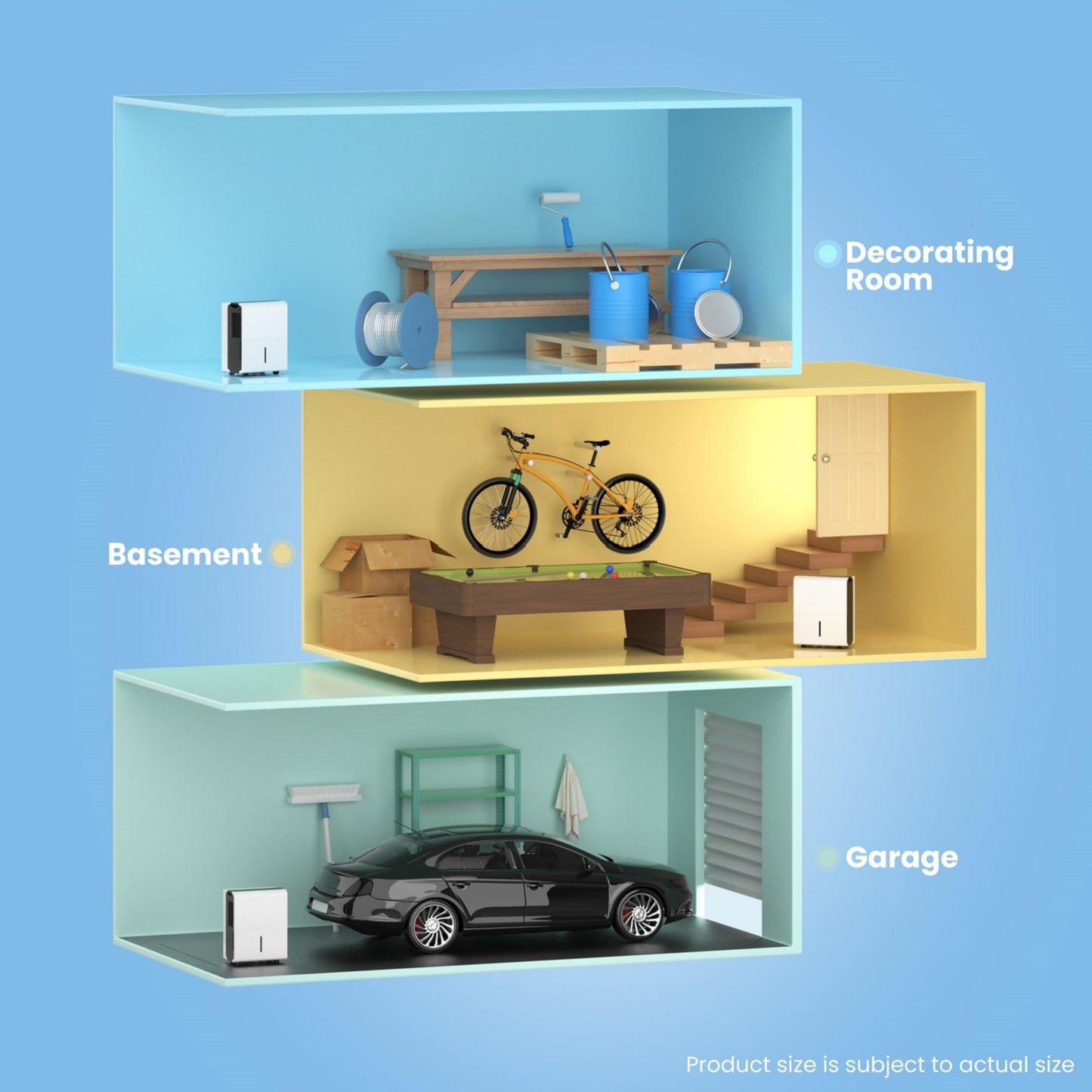 Comfee dehumidifier, 30 L/24 H, room size approx. 180 M³, 80 M², intelligent dehumidifier mode, for apartment, bathroom and basement, 24 H timer, water tank 3 L, white, MDDP-30DEN7