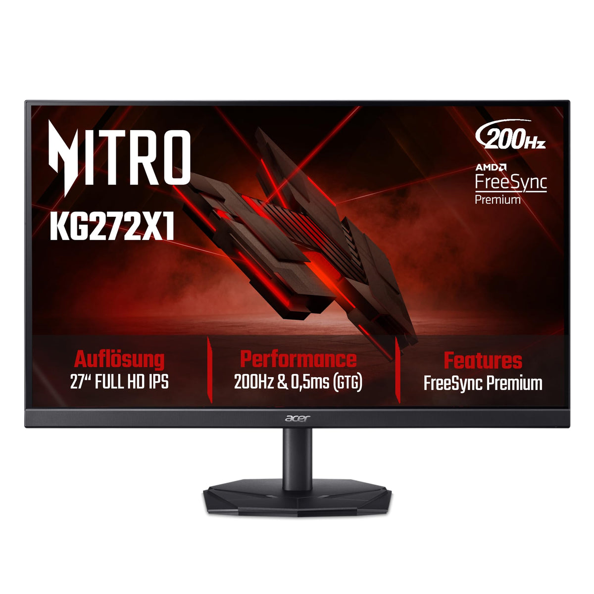 Acer Nitro KG272X1 Gaming Monitor 27 inch (68.6 cm) Full HD, 200Hz