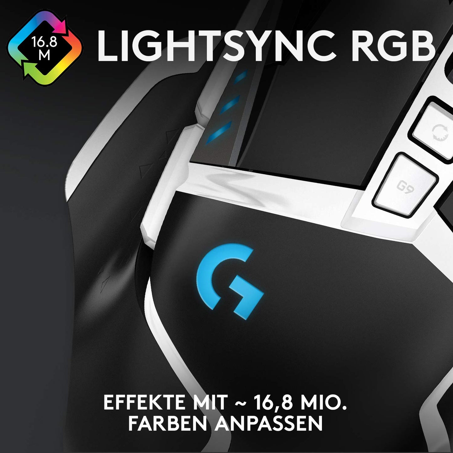 Logitech G502 HERO gaming mouse special edition with HERO 25K DPI sensor, RGB lighting, weight tuning, 11 programmable buttons, customizable game profiles, PC/Mac - black/white