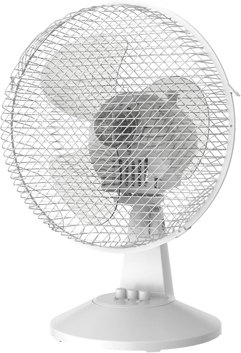 COMFEE' CFT23PW00A2 table fan, 25 W, diameter 23 cm, quiet fan with 3 blades, 2 speed levels, oscillation 80°