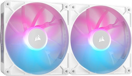 CORSAIR iCUE LINK RX140 RGB Ventilatoare PWM de 140mm – Pachet Dublu, Alb - CO-9051024-WW