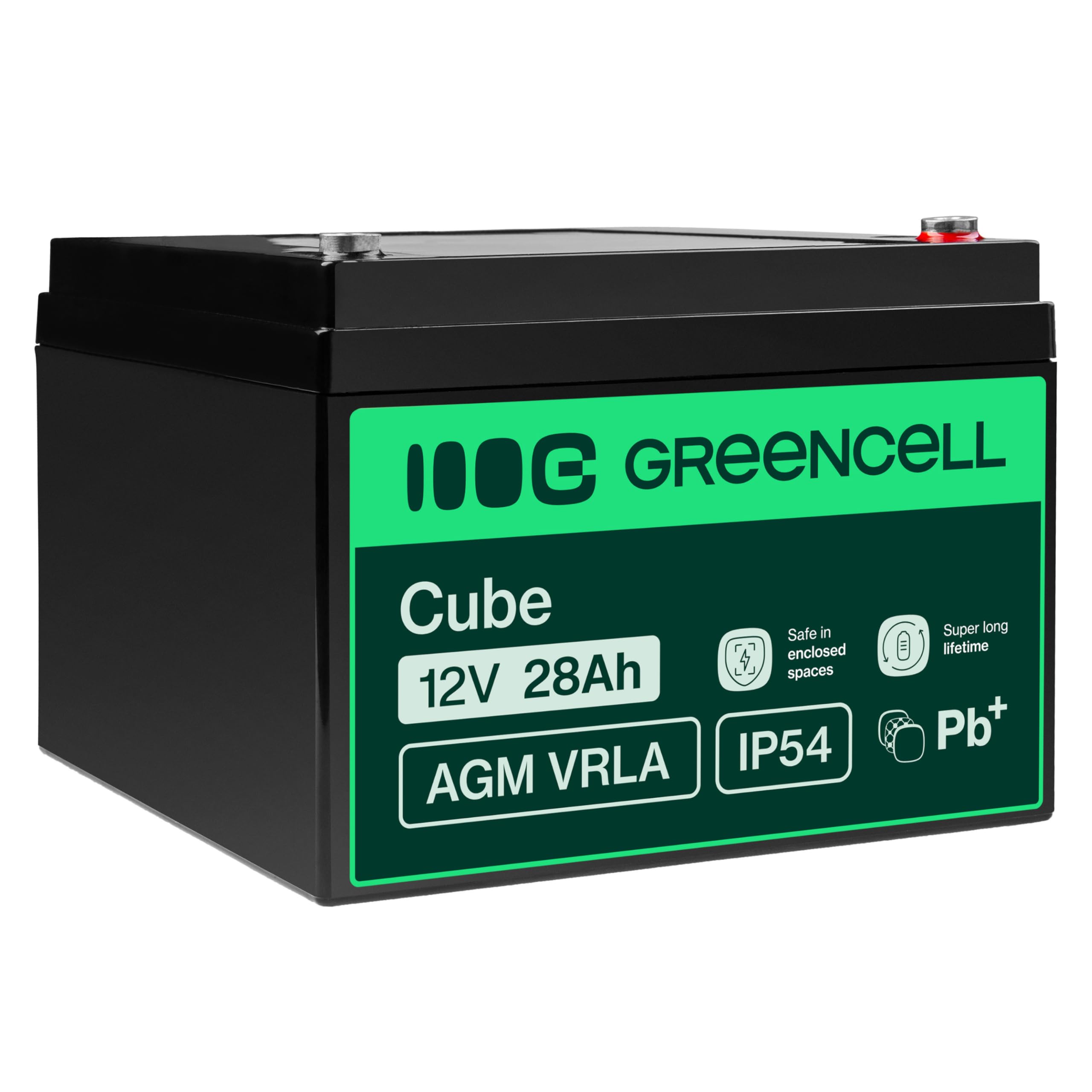 Green Cell AGM 12V 28Ah battery VRLA lead battery lead battery replacement battery gel battery battery cycle cycle unmanned caravan, photovoltaic, wheelchair, solar storage, solar panel, caravan - AGM55